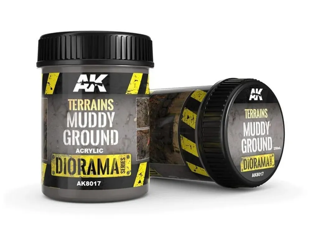 Kelímek akrylové terénní pasty AK Interactive Terrains AK8017 Muddy Ground 250 ml