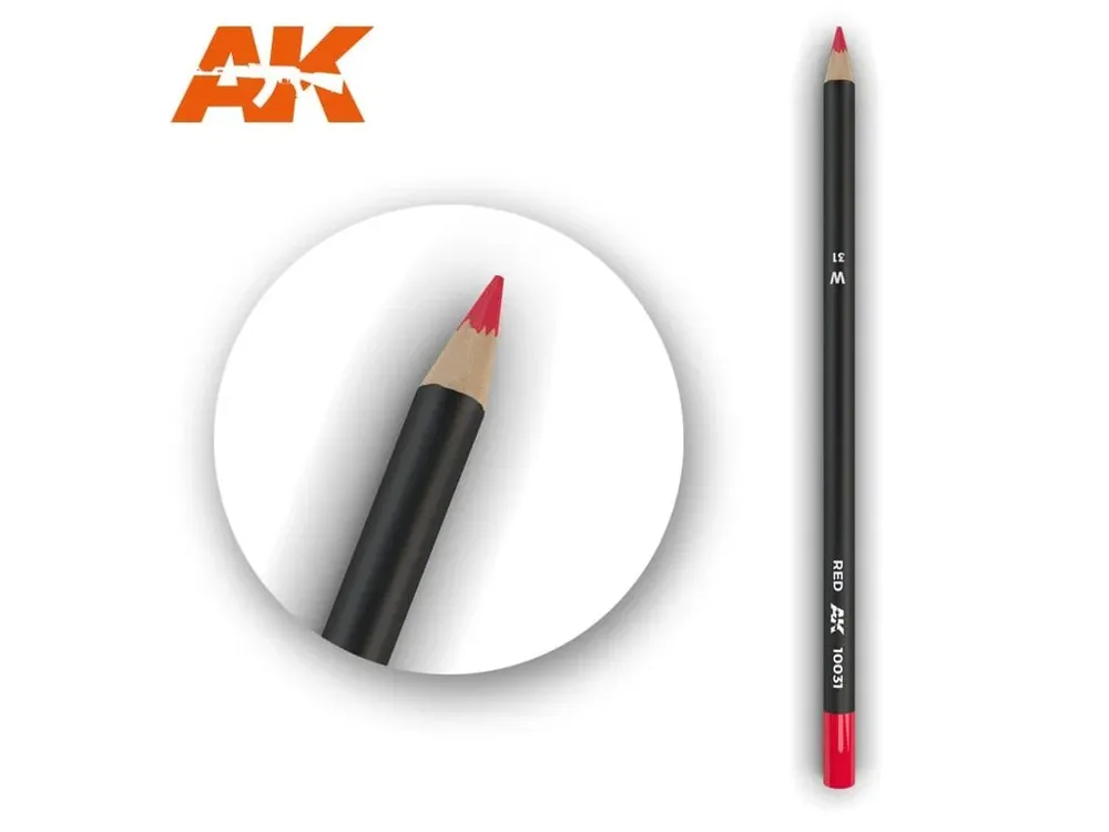 Patinovací tužka AK Interactive AK10031 Weathering Pencil červená, délka 17 cm