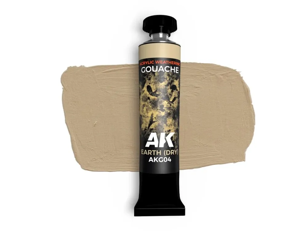Kelímek kvašové barvy AK Gouache AKG04 suchá zemina Earth Dry 20 ml