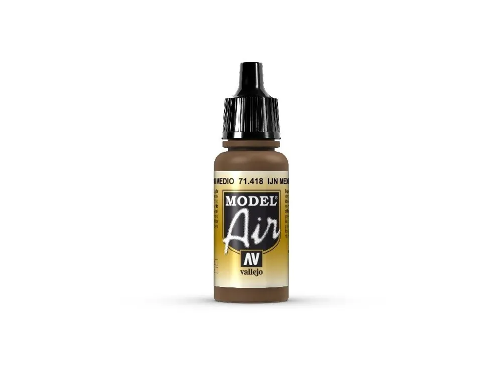 Lahvička akrylové barvy Vallejo Model Air 71418 IJN Medium Brown 18 ml s kapátkem