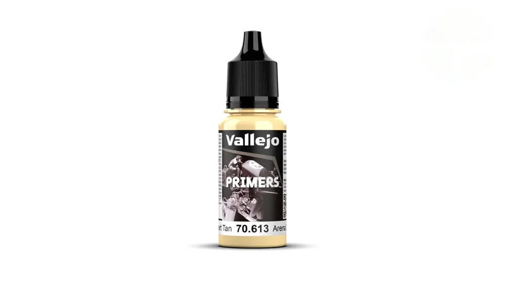 Lahvička základovky Vallejo Surface Primer 70613 pouštní béžová Desert Tan 18 ml