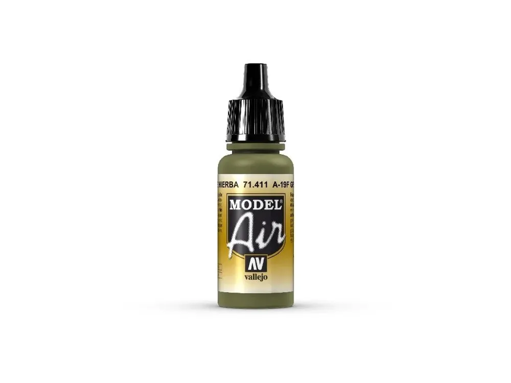 Lahvička akrylové barvy Vallejo Model Air 71411 A-19F travnatě zelená, 18 ml