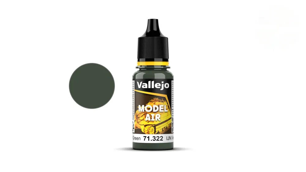 Lahvička akrylové barvy Vallejo Model Air 71322 černozelená IJN, 18 ml