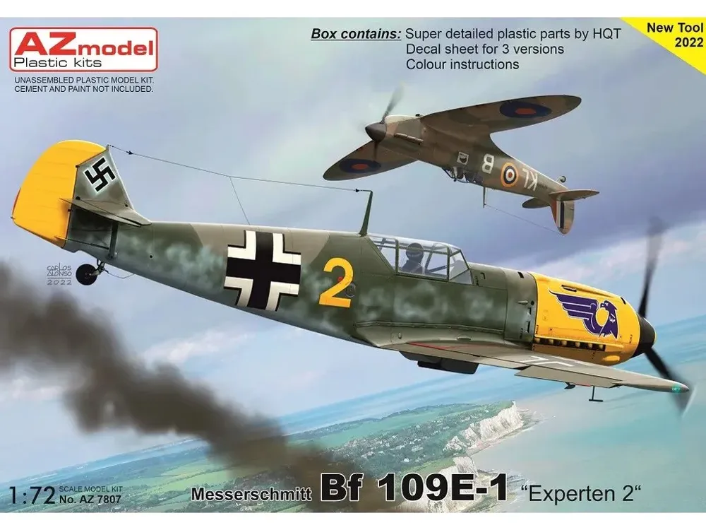 Krabice stavebnice AZ Model AZ7807 Bf 109E-1 Experten 2 v měřítku 1/72