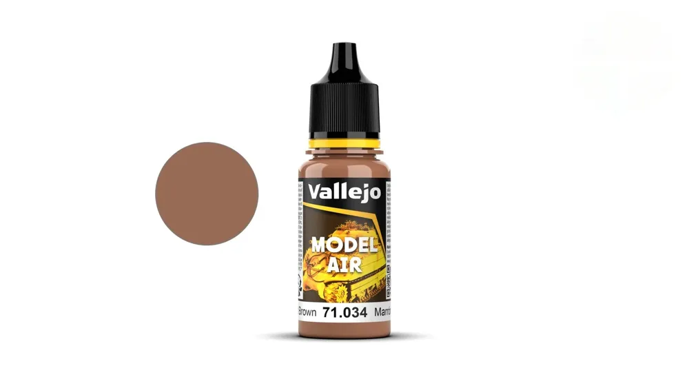 Lahvička akrylové barvy Vallejo Model Air 71034 pískově hnědá (Sand Brown) 18 ml