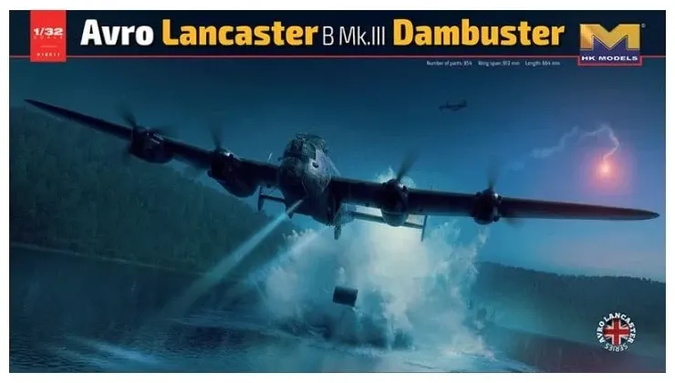 Krabice stavebnice HK Models Avro Lancaster B Mk.III Dambuster v měřítku 1/32