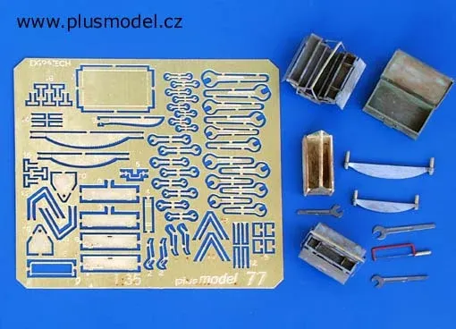 Resinový set Plus Model 077 bedny, montážní klíče a nářadí v měřítku 1/35 s fotolepty