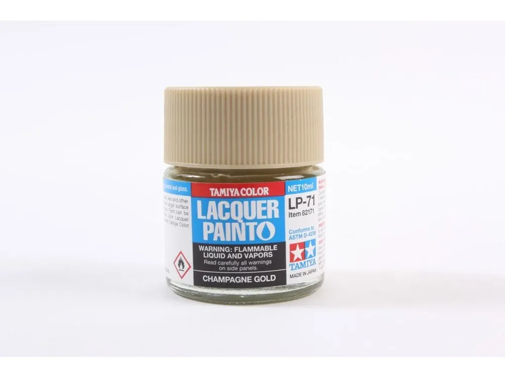 Skleněná lahvička lakové barvy Tamiya LP-71 82171 šampaňské zlato 10 ml