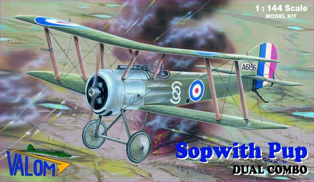 Krabice stavebnice Valom 14402 Sopwith Pup 1/144 dual combo se dvěma modely