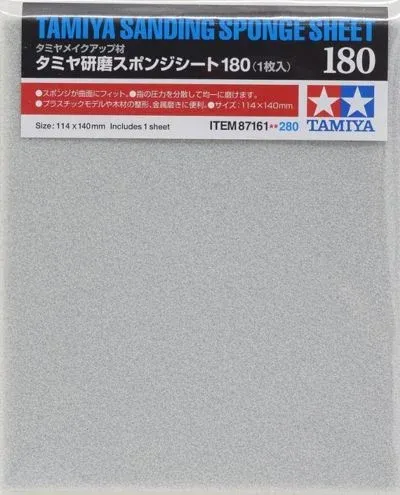 Brusná houbička Tamiya 87161 Sanding Sponge Sheet se zrnitostí 180 v originálním balení