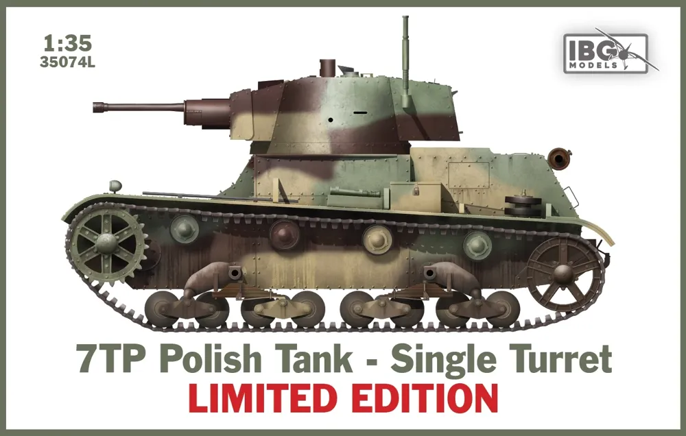 Krabice stavebnice IBG Models 35074L polský tank 7TP jednověžový v měřítku 1/35