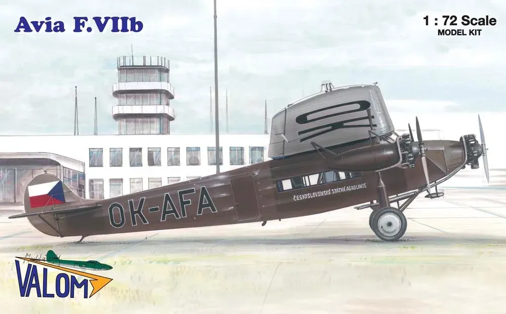 Krabice stavebnice Valom 72038 Avia-Fokker F.VIIb/3m v měřítku 1/72