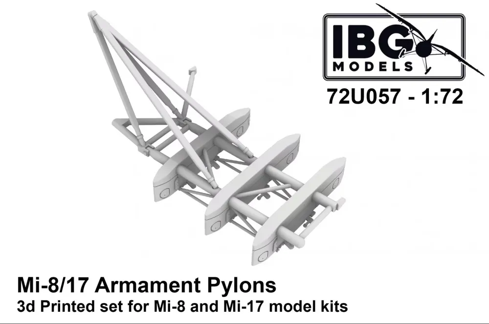 Doplňková sada IBG Models 72U057 závěsníky výzbroje pro vrtulník Mi-17 v měřítku 1/72