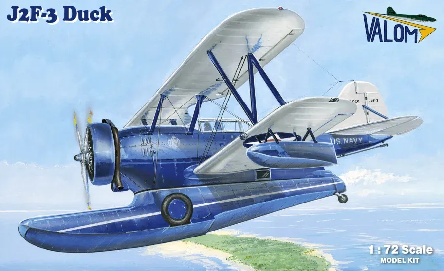 Krabice plastikové stavebnice Valom 72133 Grumman J2F-3 Duck v měřítku 1/72