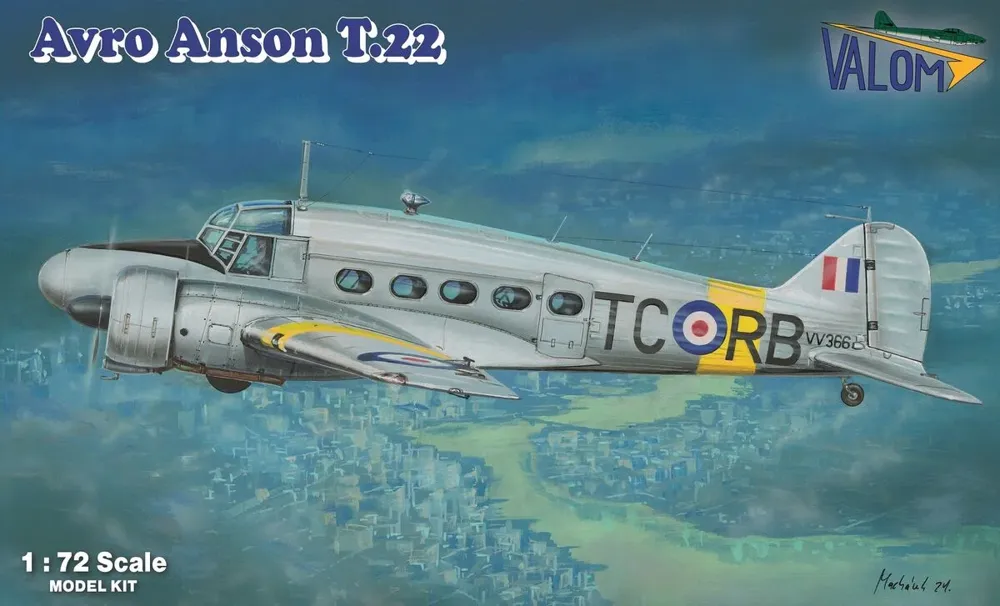 Krabice plastikové stavebnice Valom 72169 Avro Anson T.22 v měřítku 1/72