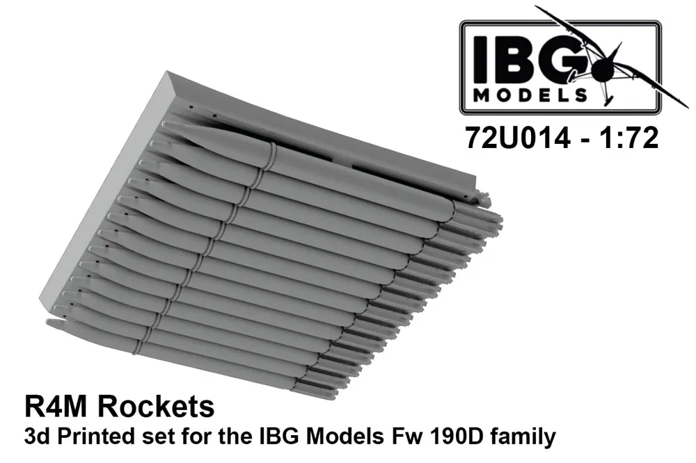 3D tištěná sada IBG Models 72U014 rakety R4M pro Fw 190D v měřítku 1/72