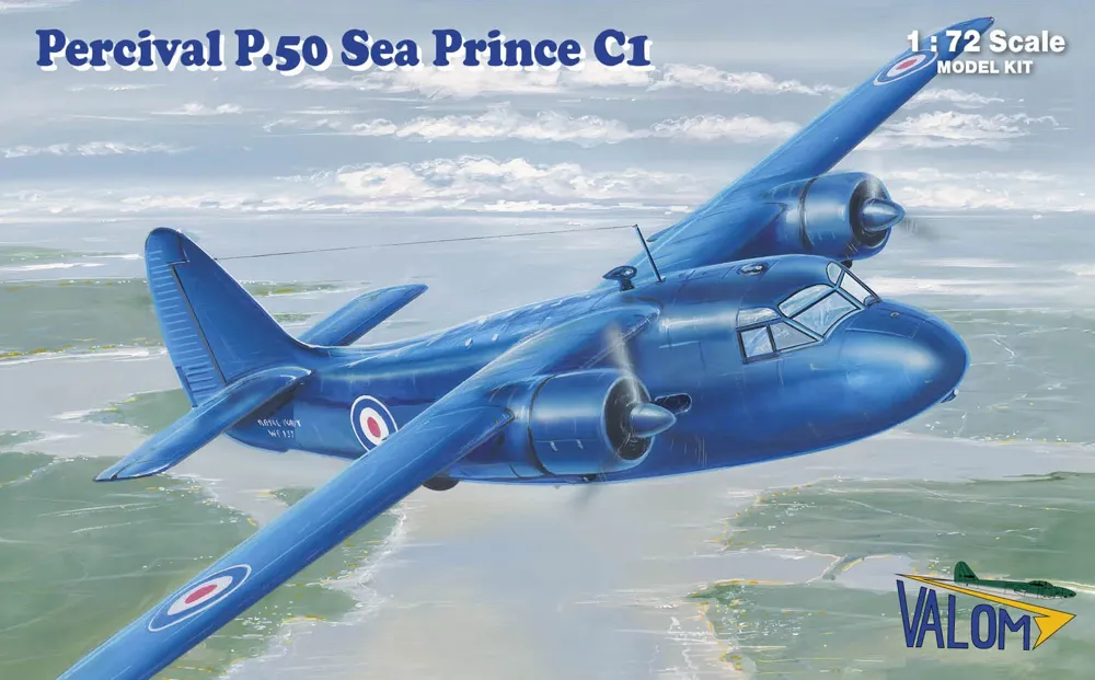 Krabice plastikové stavebnice Valom 72157 Percival P.50 Sea Prince C1 v měřítku 1/72