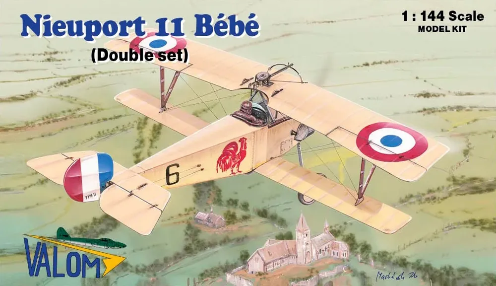 Krabice plastikové stavebnice Valom 14413 Nieuport 11 Bébé v měřítku 1/144, dvojbalení