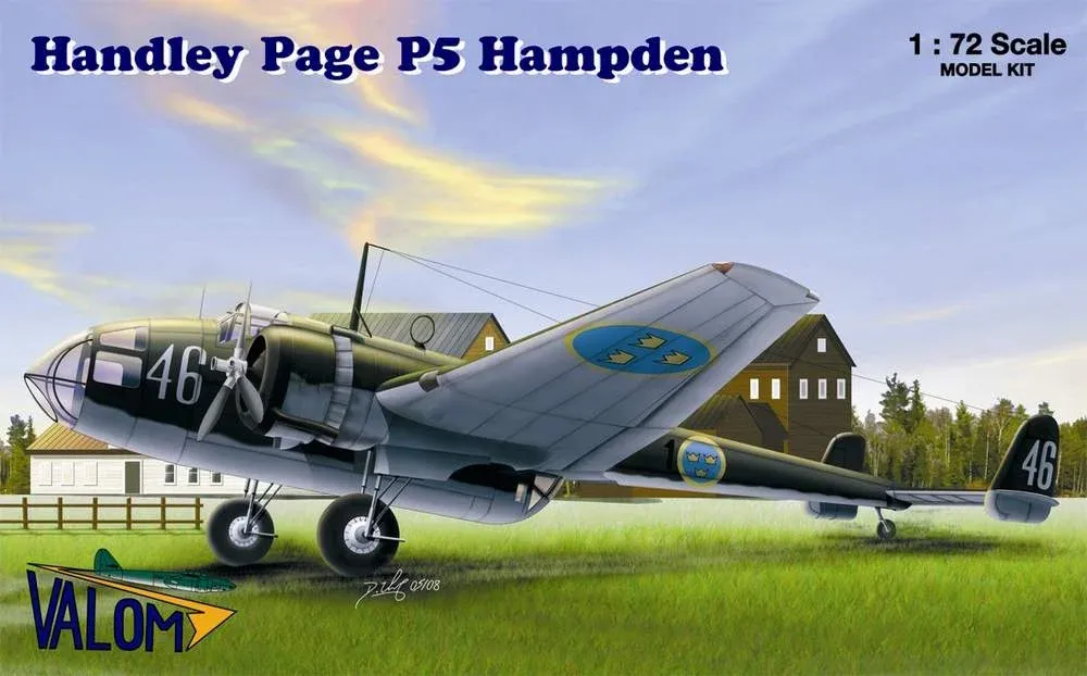 Krabice stavebnice Valom 72045 Handley Page P 5 Hampden v měřítku 1/72