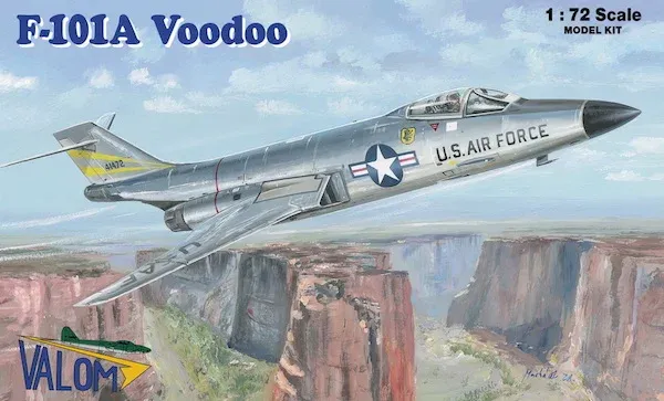 Krabice stavebnice Valom 1/72 F-101A Voodoo, americký stíhací bombardér, katalogové číslo 72094