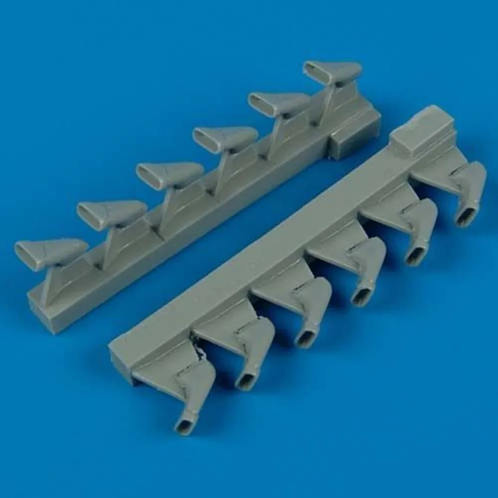 Resinové výfuky fishtail Aires Quickboost QB32078 pro Spitfire Mk.IX 1/32 Hasegawa