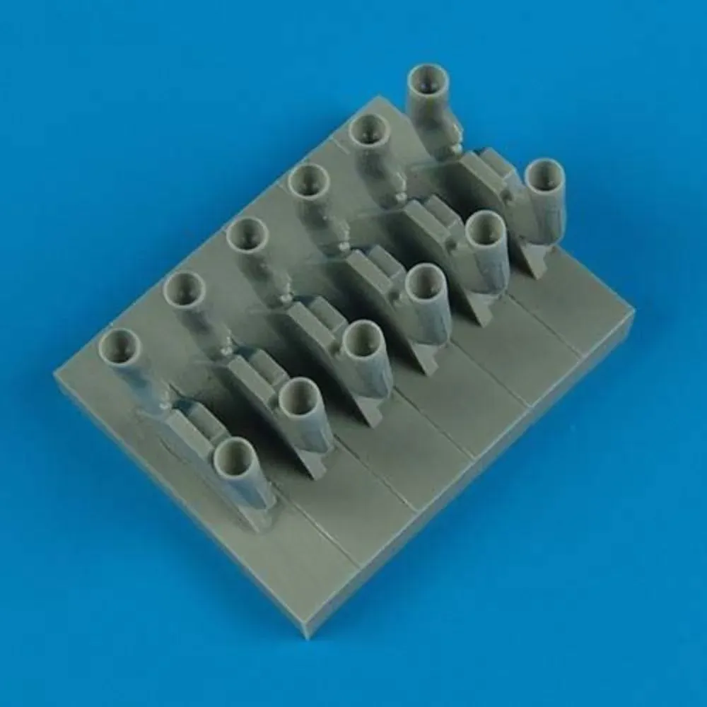 Resinové výfuky Quickboost QB32100 oválného typu pro Spitfire Mk.IX 1/32 Tamiya