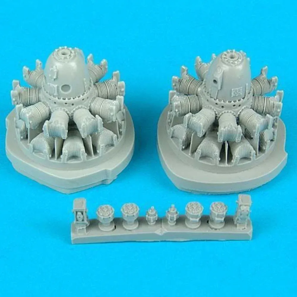 Resinové díly motorů Quickboost QB48057 pro model B-26 Marauder v měřítku 1/48