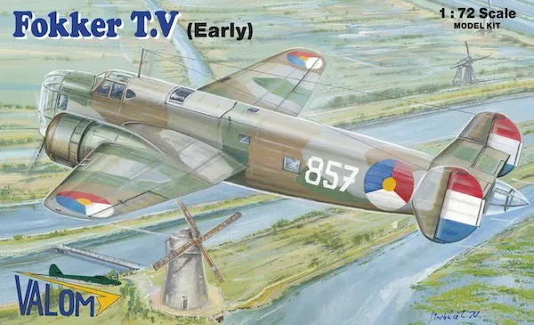 Krabice stavebnice Valom 72103 Fokker T.V rané provedení v měřítku 1/72