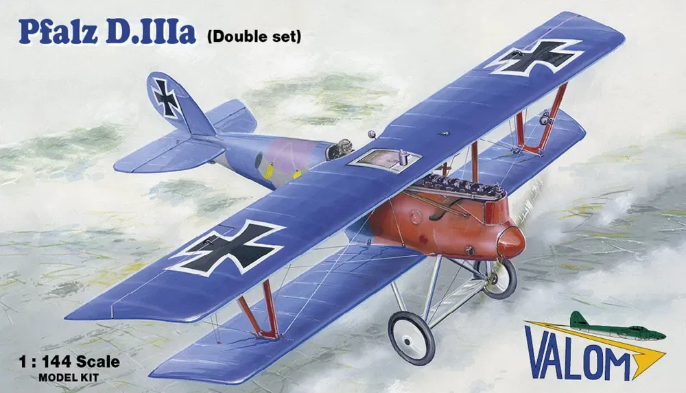 Krabice plastikové stavebnice Valom 14423 Pfalz D.III 1/144, dvojbalení