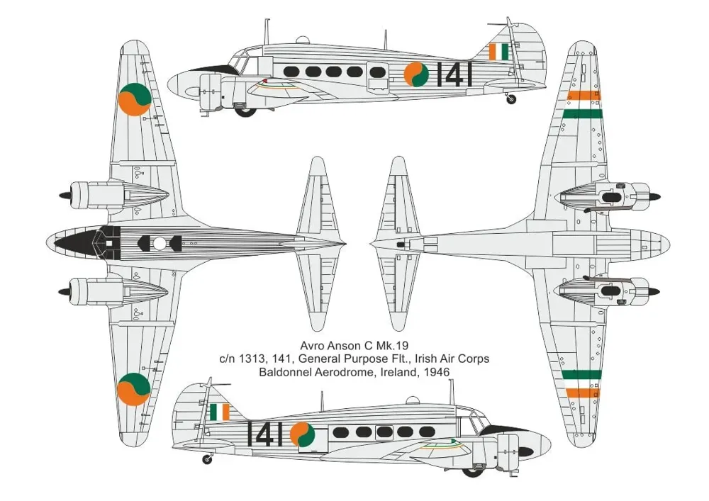 Krabice plastikové stavebnice Valom 72168 Avro Anson C.19 Irish Air Corps v měřítku 1/72