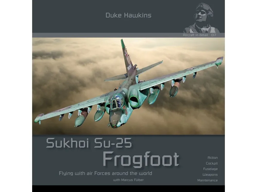 Obálka publikace Duke Hawkins DH017 Sukhoi Su-25 Frogfoot od HMH Publications, 116 stran