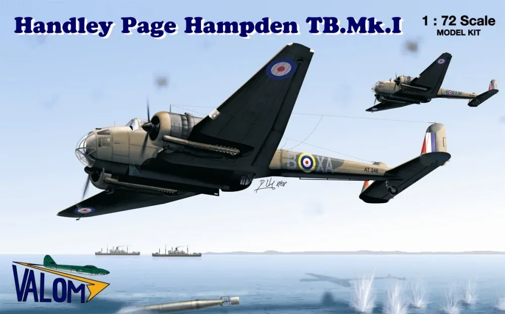 Krabice stavebnice Valom 1/72 Handley Page Hampden TB.Mk.I, britský torpédový bombardér