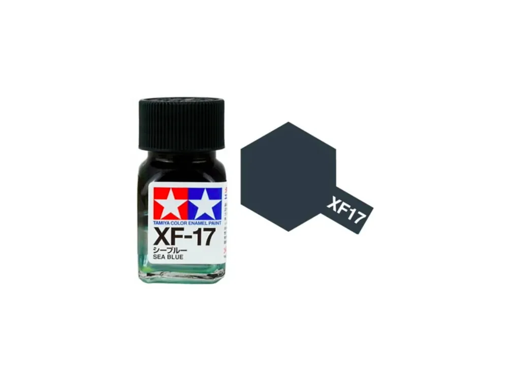 Skleněná lahvička emailové barvy Tamiya Enamel 80317 XF-17 námořní modrá matná 10 ml