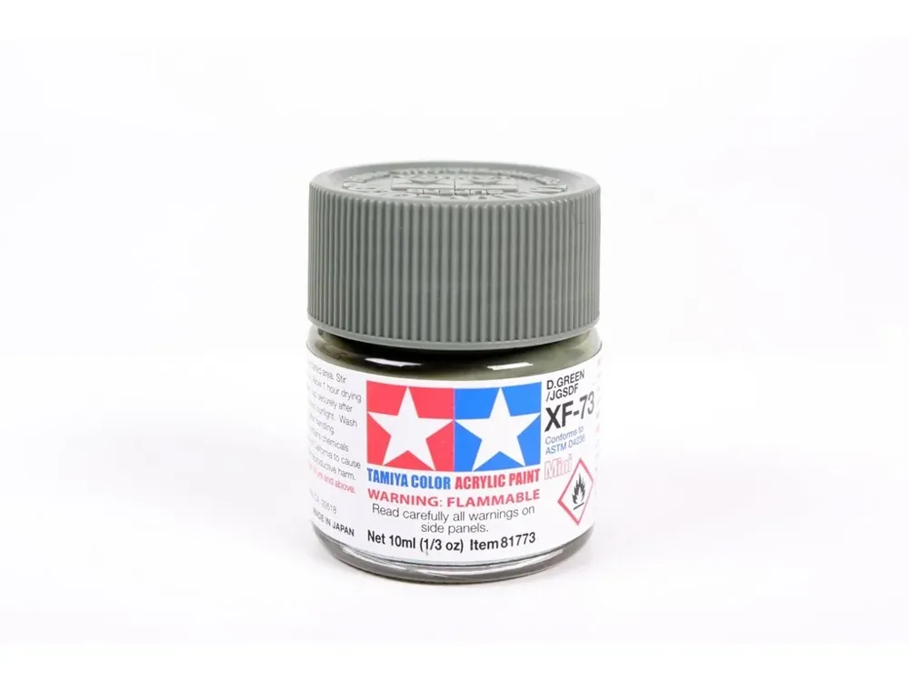 Lahvička akrylové barvy Tamiya Acrylic Mini XF-73 tmavě zelená JGSDF 10 ml