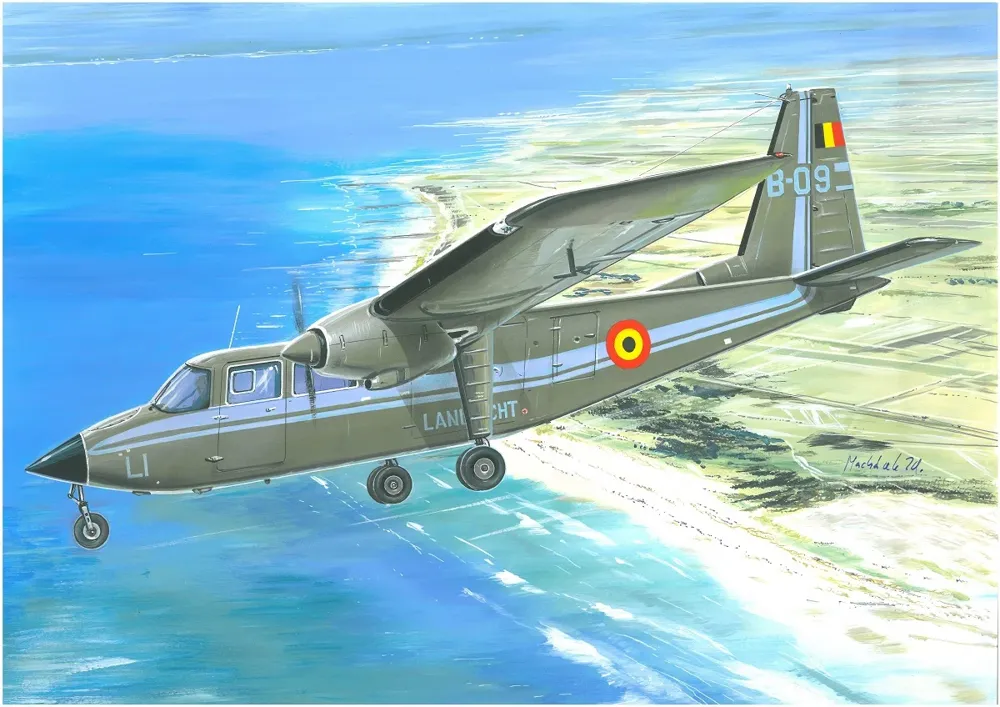 Krabice stavebnice Valom 48011 Britten-Norman BN-2A Islander v měřítku 1/48, belgická armáda