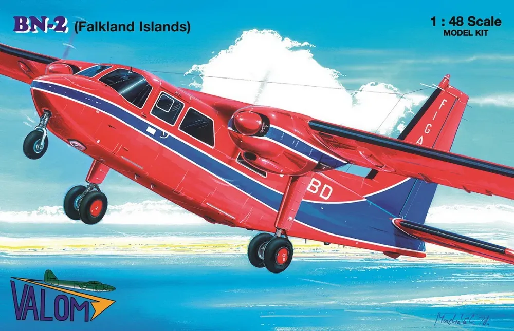 Krabice stavebnice Valom 48015 Britten-Norman BN-2 Islander Falkland Islands v měřítku 1/48
