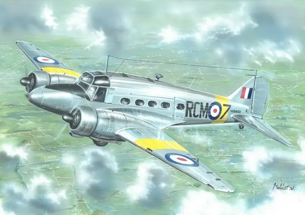 Krabice plastikové stavebnice Valom 72165 Avro Anson T.21 v měřítku 1/72
