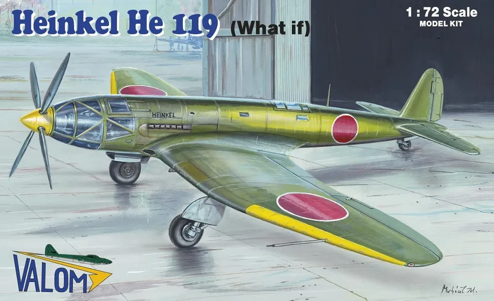 Krabice plastikové stavebnice Valom 72101 Heinkel He 119 (What if) v měřítku 1/72