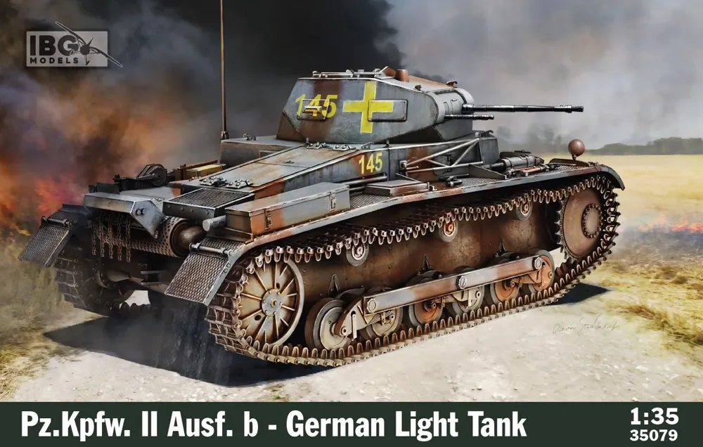 Krabice plastikové stavebnice IBG Models 35079 Pz.Kpfw. II Ausf. b v měřítku 1/35