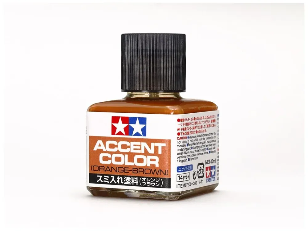 Lahvička Tamiya 87209 Panel Line Accent Color oranžově hnědá 40 ml se štětečkem v uzávěru