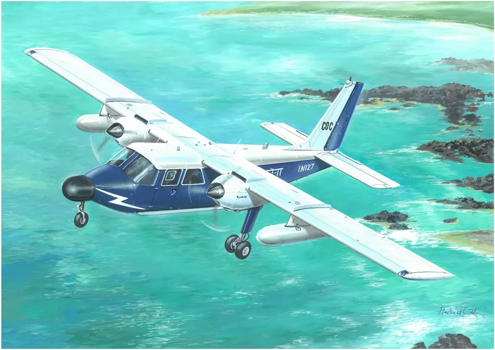 Krabice plastikové stavebnice Valom 48017 Britten-Norman BN-2T/2B v měřítku 1/48, Indian Navy
