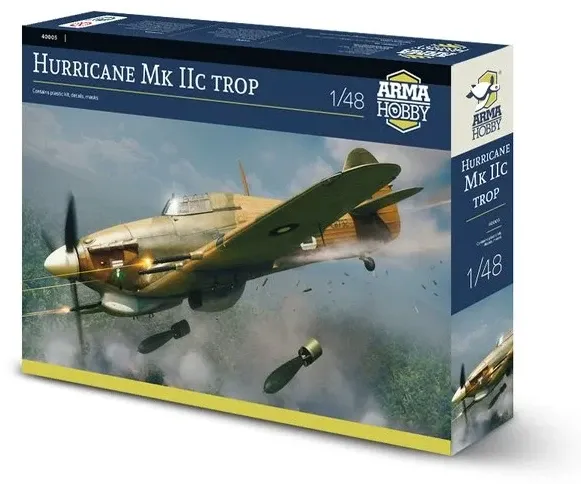 Krabice stavebnice Arma Hobby 40005 Hurricane Mk IIc trop v měřítku 1/48