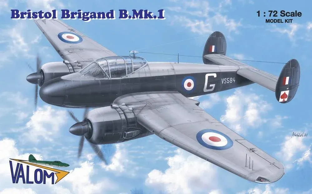 Krabice plastikové stavebnice Valom 72030 Bristol Brigand B.Mk.I v měřítku 1/72