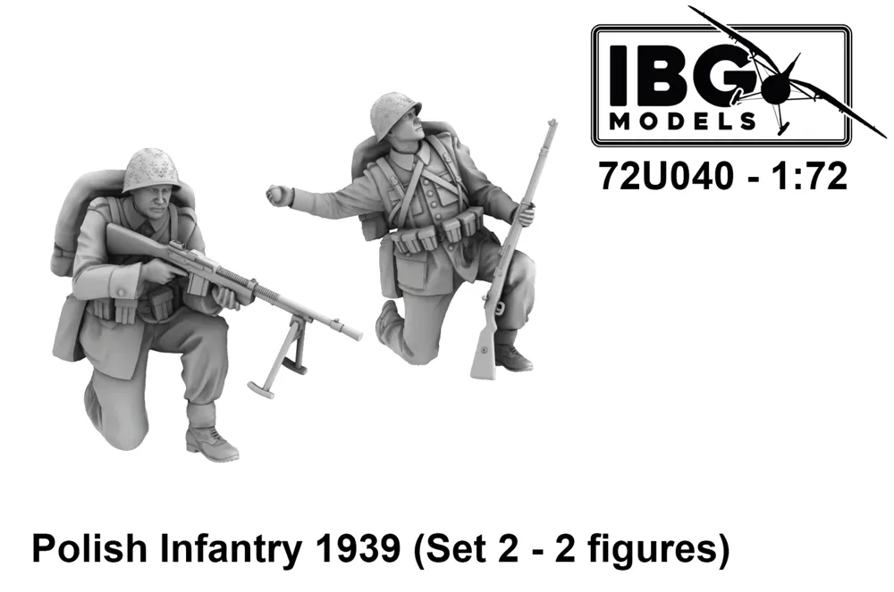 Sada figurek IBG Models 72U040 polská pěchota 1939, set 2 v měřítku 1/72, 3D tisk