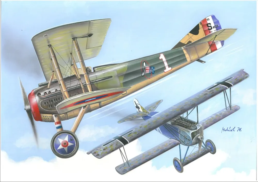 Krabice stavebnice Valom 1/144 Fokker D.VII vs SPAD XIII Duels in the sky, kat. 14419