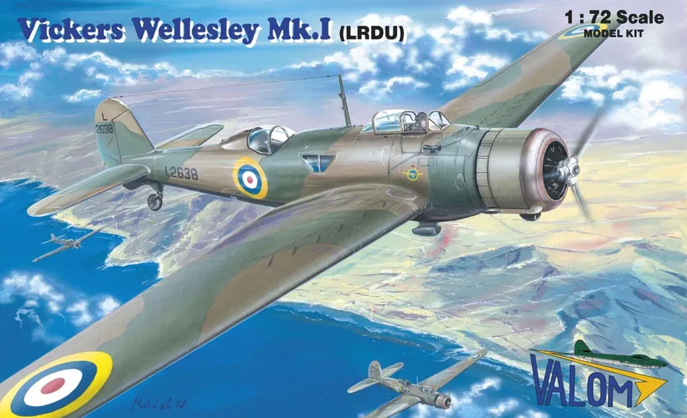 Krabice stavebnice Valom 72077 Vickers Wellesley Mk.I (LRDU) v měřítku 1/72
