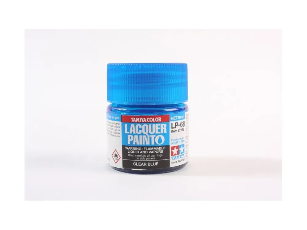 Skleněná lahvička lakové barvy Tamiya LP-68 Clear Blue transparentní modrá 10 ml