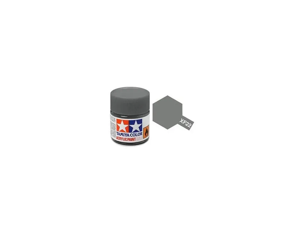 Lahvička akrylové barvy Tamiya Acrylic Mini XF-22 RLM šedá matná 10 ml