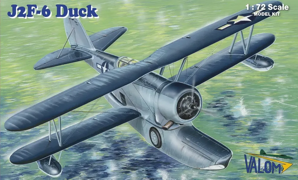 Krabice plastikové stavebnice Valom 72113 Grumman J2F-6 Duck v měřítku 1/72