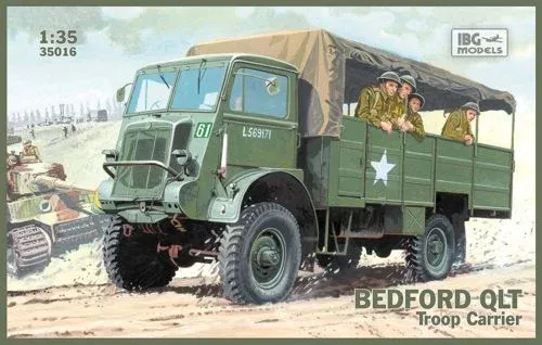 Krabice plastikové stavebnice IBG Models 35016 Bedford QLT v měřítku 1/35